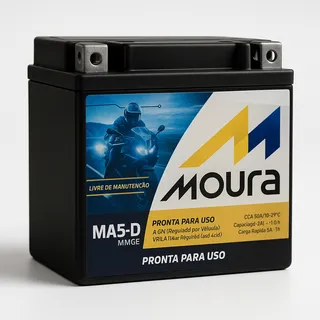 Bateria Moura 5ah Ma-d Mmge Para Moto/quadriciclo Bateria Moura 5ah Ma-d Mmge Para Moto/quadriciclo