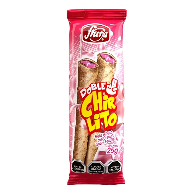 Sufle Relleno Con Crema De Frutilla Chirlito 10 Unidades 25g
