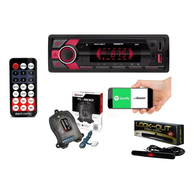 Som Automotivo Com Usb Bluetooth Modulo Taramps Tl500 Antena