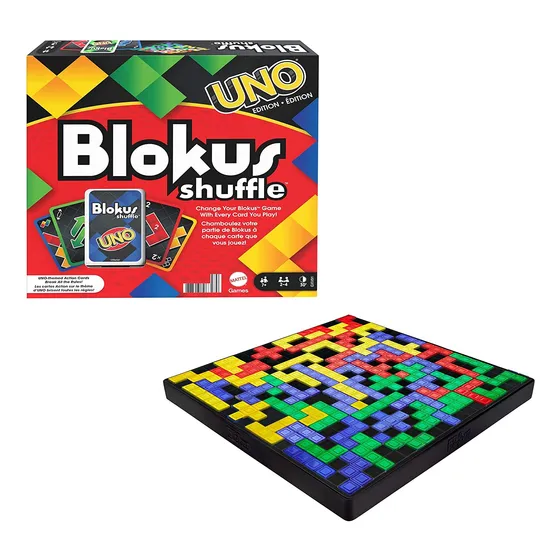 Juego De Mesa De Estrategia Mattel Blokus Shuffle Uno Editio