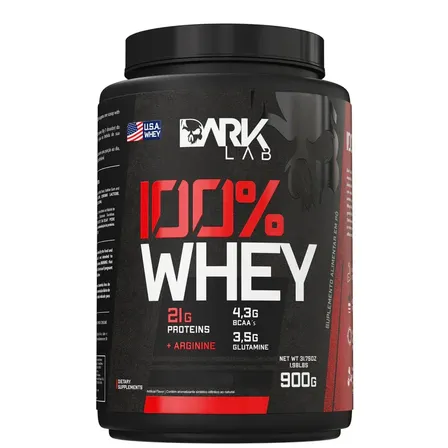 100% Whey Protein 900g Sabores - Dark Lab Sabor Cappuccino