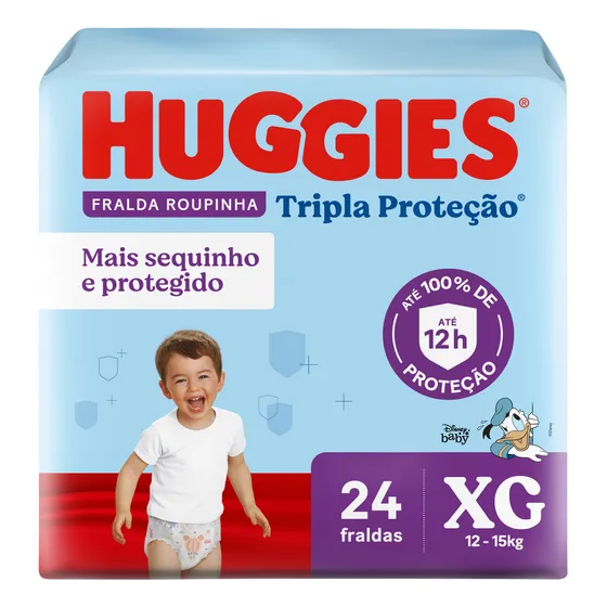 Fralda Roupinha Huggies Tripla Proteção XG 24 unidades