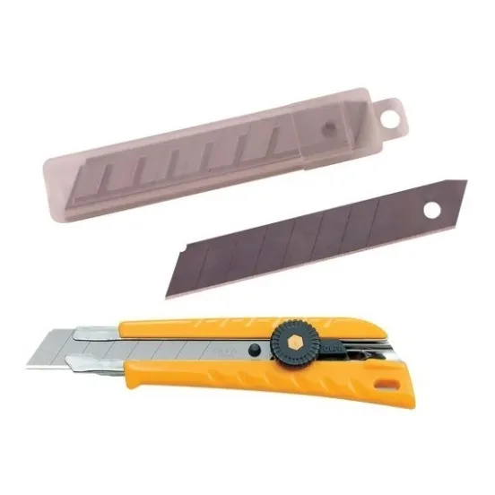 Paquete Cutter Olfa L-1 18 Mm Y Navajas 10 Pzs Industrial 