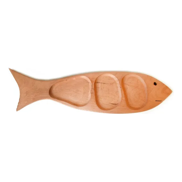 Tabla De Picada Pez X 3 Cavidades, Algarrobo - 11612