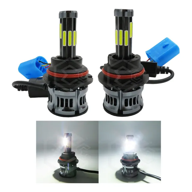 Kit Focos 9007 Led Cob 10 Caras Ventilador Alta Y Baja 360°