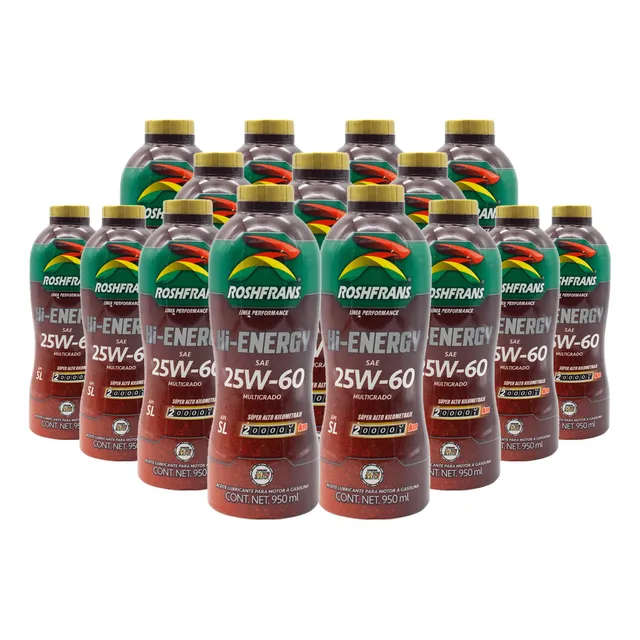 Aceite Motor Roshfrans 950 Ml Hi-energy 25w60 Kit 15 Pzas