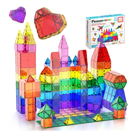 Set De Bloques Azulejos Magnéticos 60 Piezas Educativos
