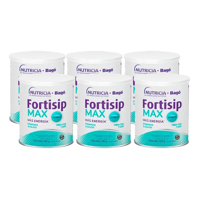 Fortisip Suplemento Max Vainilla Lata 350gr Pack X6un