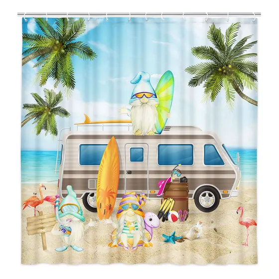 Ortina Ducha Verano Para Playa Gnomo Trave Tela Surf Camion