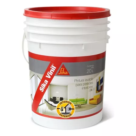 Pintura Latex Interior Super Lavable 20lt Sika Vinil Blanca Color Blanco