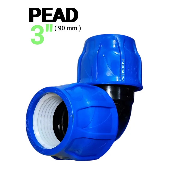 Codo Profesional Riego Pead 90 Mm X 3 PuLG Clase A
