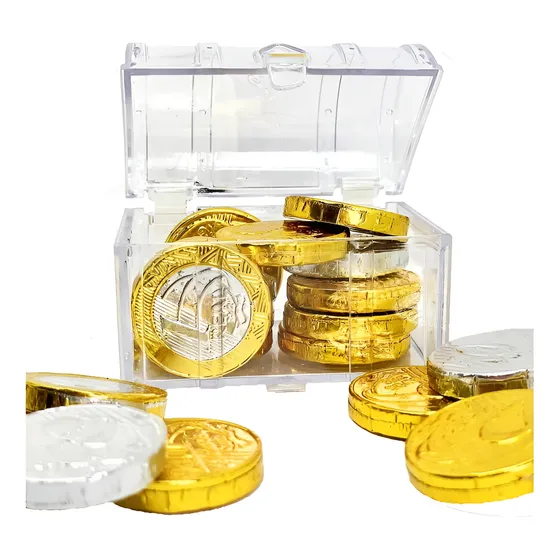 Kit 24 Baú Do Tesouro Pirata Lembrancinha Acrílico