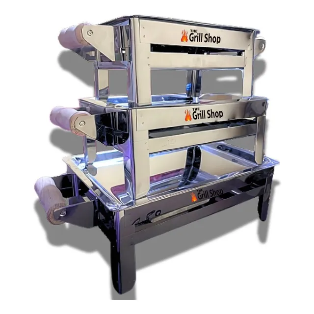 Set De 3 Mini Parrillas Inoxidable De Mesa