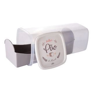 Porta Pão De Forma Com Tampa De Plástico Café Da Manhã Retrô Porta Pão De Forma Com Tampa De Plástico Café Da Manhã Retrô