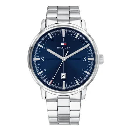 Relógio Tommy Hilfiger Masculino Aço Prateado 1791753 Prateado Azul