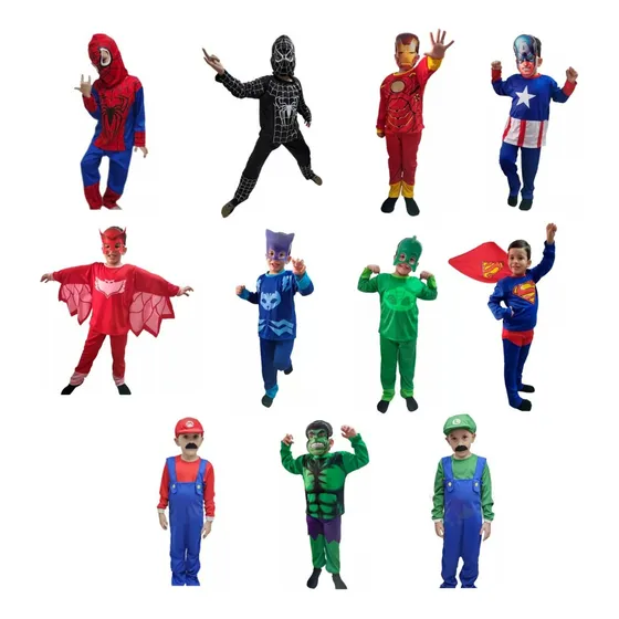 Disfraces Pack X 6 Niño Niña Personajes Por Mayor Premium