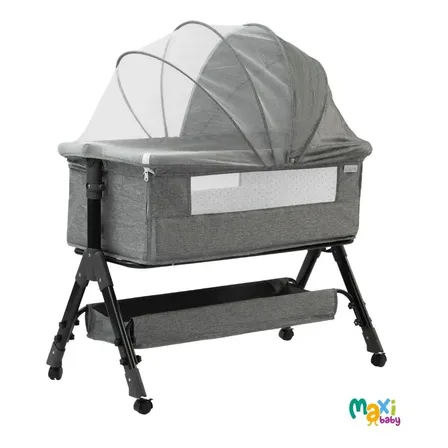 Berço Portátil Funcional Maxy Baby Cinza Belle Cinza