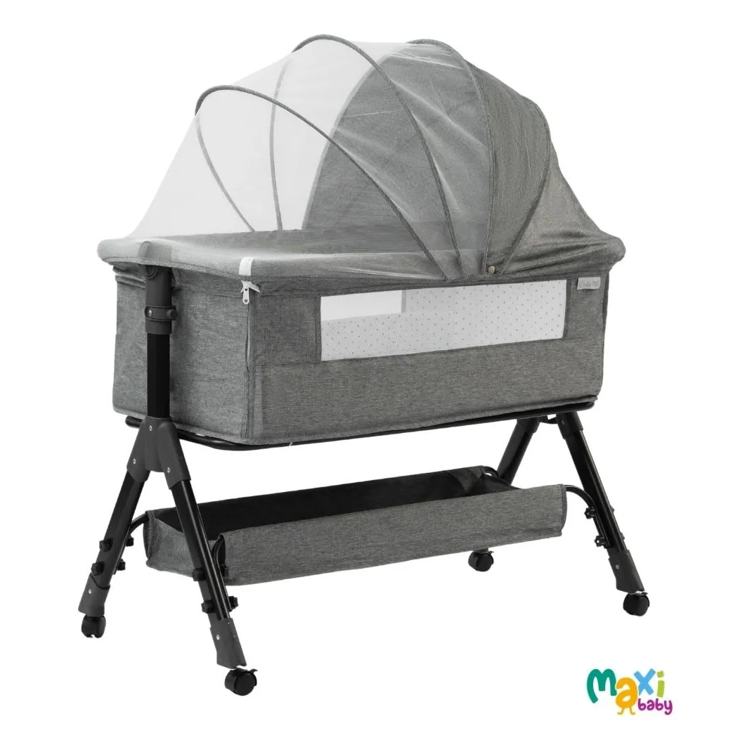 Berço Portátil Funcional Maxy Baby Cinza Belle Cinza