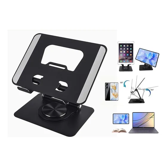 Metal Ajustable Plegable Teléfono Tablet Soporte Base De Enf Color Negro