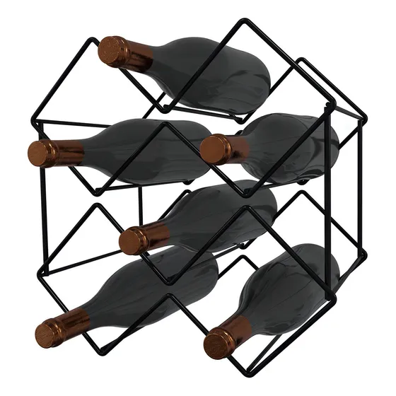 Porta Vinos Tribal X6 Plastificado Negro