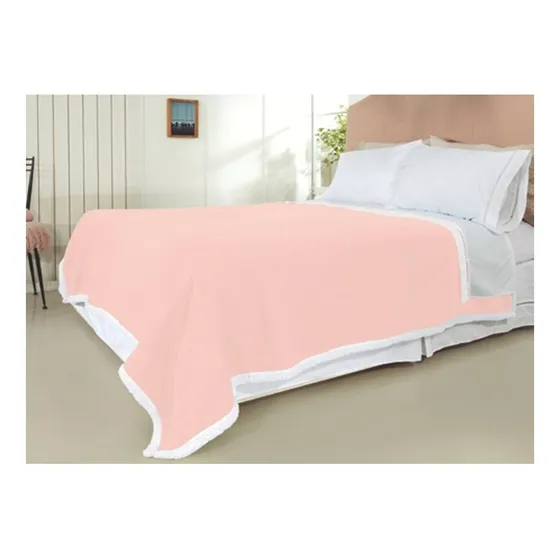 Frazada Polar Sherpa Premium 2 Plazas Doral Color Palo Rosa