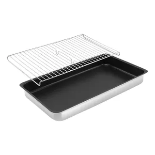 Assadeira Forno Gn Antiaderente 50x30x6 Grelha - Abc Assadeira Forno Gn Antiaderente 50x30x6 Grelha - Abc