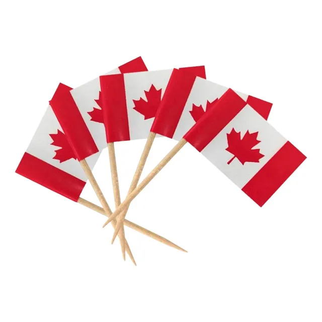 Mini Banderitas Canadienses Para Cupcakes 100 Banderas Canad