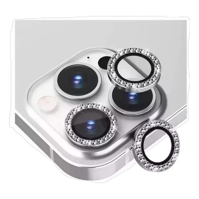 Protector Vidrio Cámara Lente Para iPhone Brillos Strass