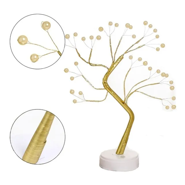 Lampara Led De Mesa Tipo Bonsai Perla 36 Led Blanco Calido