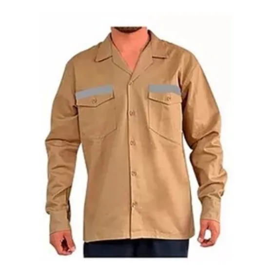 Camisa En Tela Drill Tipo Operador Con Cinta Reflectiva