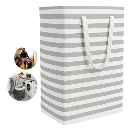 Cesta Ropa 75l Grande Lavandería Canasto Plegable 60x41x31 Color Gris Lisa