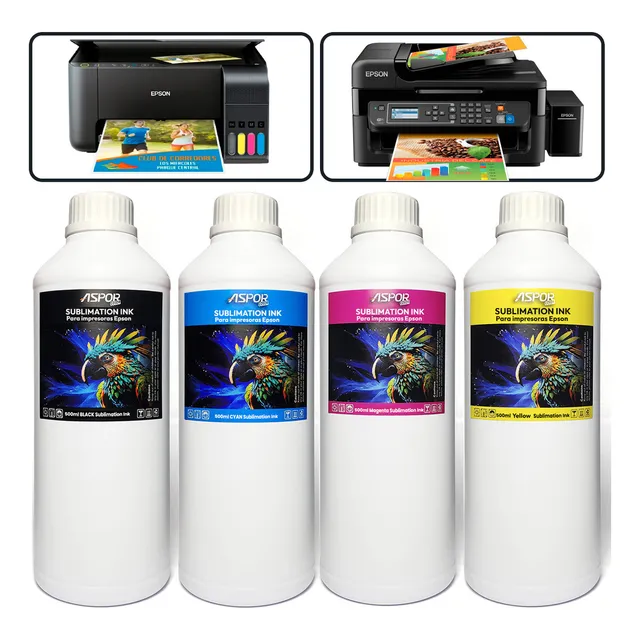 Pack 4 Tinta Sublimacion Universal Impresoras Epson 500ml
