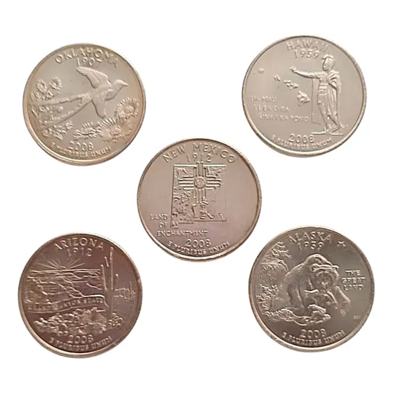 Monedas Quarters 0,25 Ctv 2008 Estados