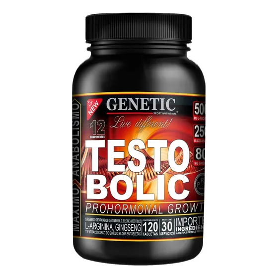 Aumentador Hormonal Natural Testobolic X 120 Tabs - Genetic