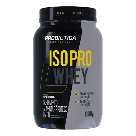 Whey Isolado Iso Pro Whey Protein 900g - Probiótica Sabor Baunilha