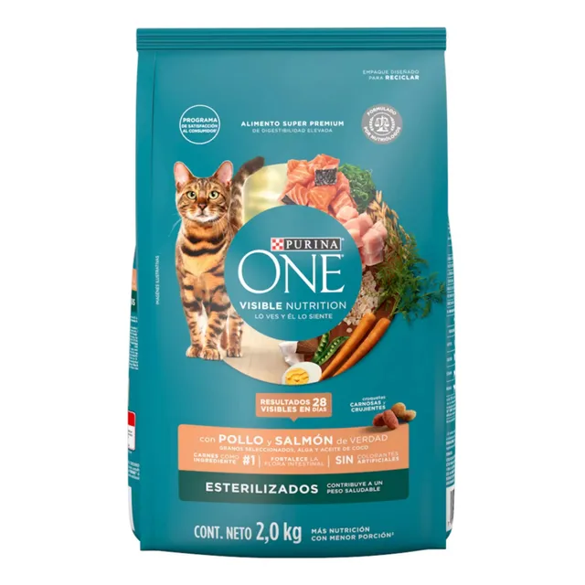 Alimento Seco Para Gato Esterilizado Pollo Y Salmón One 2kg