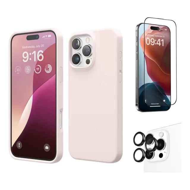 Case Funda Soft Premium Nude Para iPhone 16 Pro Max + Micas