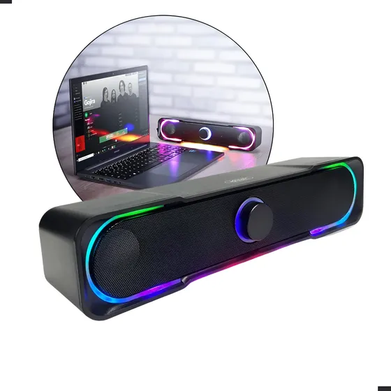 Caixa De Som Para Pc Notebook Soundbar Gamer P2 Usb