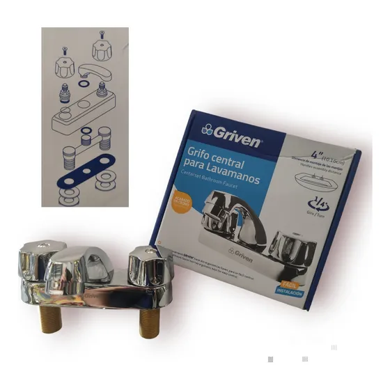 Griferia Llave Para Lavamanos Doble Metalica Griven