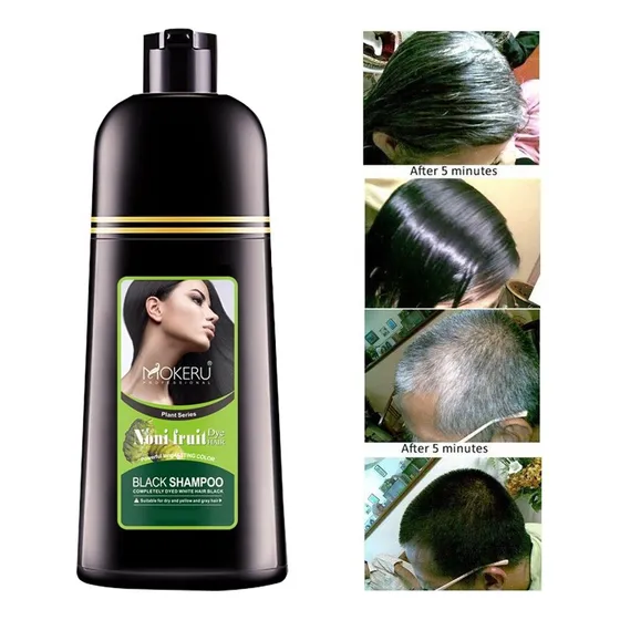  Shampoo Tinte De Cabello Negro Anticaida Esencia De Noni