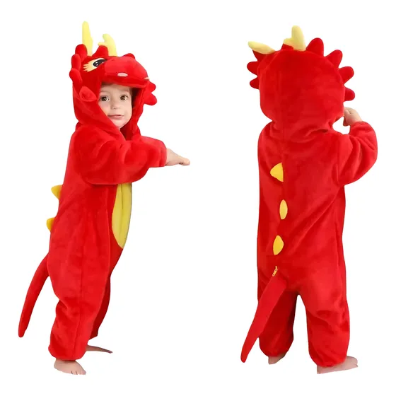 Pijama De Bebe Dinosaurio Capucha Y Cola - Divertido Y Suave
