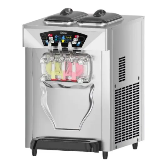 Maquina De Helados Soft 3 Sabor Alta Producción Mesa Roccia