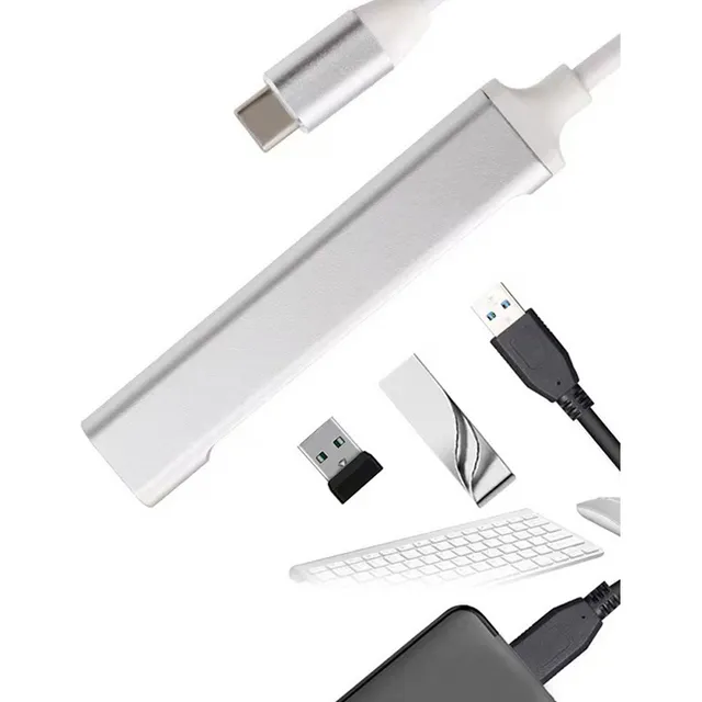 4 Puertos Hub Usb Adaptador Para Laptop Usb 3.0 Tipo C 5gbps