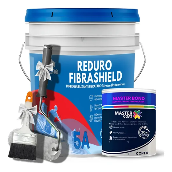 Kit Impermeabilizante Acuario 5a Reduro Fibrashied Fibratado Terracota Mate