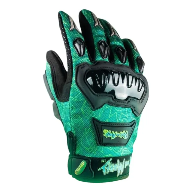 Par De Guantes Para Motociclista Kov Delta Touch Verde Talle S