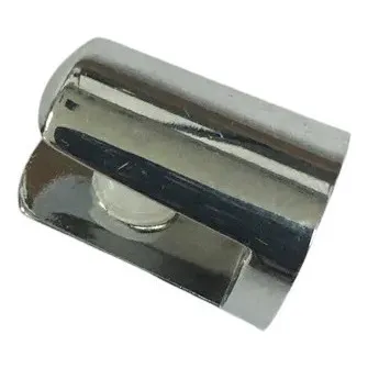 Soporte Vidrio Cromado 29 Mms Largo Importado Con Ajuste