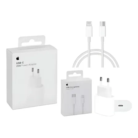 Cargador Original 20w Para Apple iPhone 14 13 12 11 Rápido Blanco