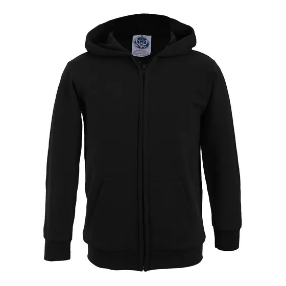 Sudadera Uni Niño Unisex Lisa Capucha Cierre Y Bolsas Felpa
