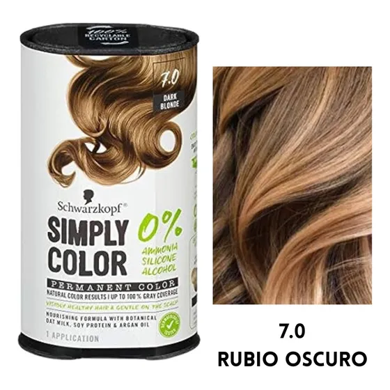 Tinte Cabello Schwarzkopf Simply Color 7.0 Profesional Usa