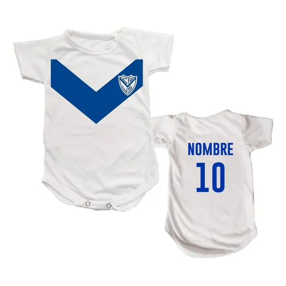 Body Bebe Algodon Velez Sarfield C/ Nombre Personalizado